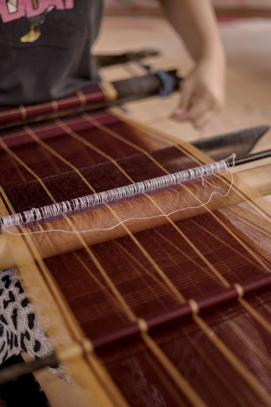 Balinese woman weaving songket in Sidemen